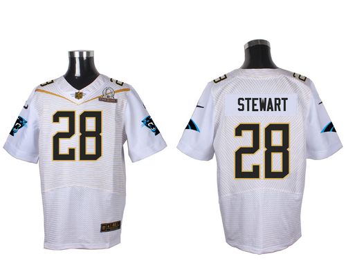 Nike Panthers #28 Jonathan Stewart White 2016 Pro Bowl Men's Stitched NFL Elite Jersey